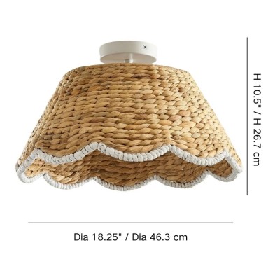 Thaloriel Farmhouse Rattan Flower Ceiling Light