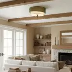 Celestis Modern Fabric Drum Ceiling Light