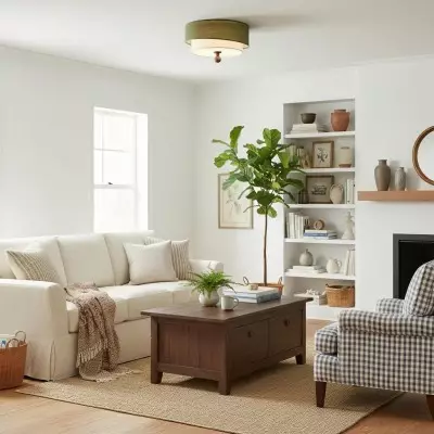 Celestis Modern Fabric Drum Ceiling Light