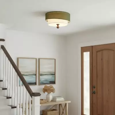Celestis Modern Fabric Drum Ceiling Light