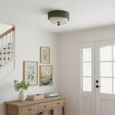 Celestis Modern Fabric Drum Ceiling Light