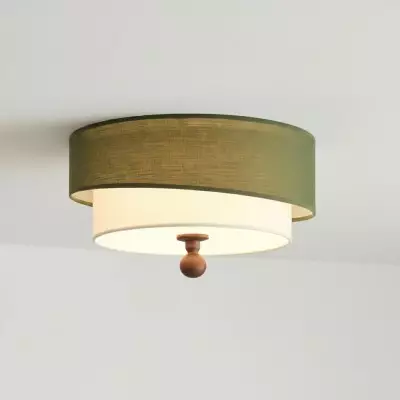 Celestis Modern Fabric Drum Ceiling Light