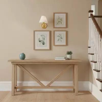 Lunova Farmhouse Brass Fabric Conical Wall Light