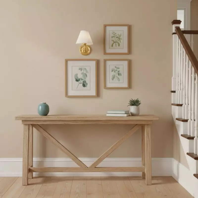 Lunova Farmhouse Brass Fabric Conical Wall Light