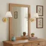 Lunova Farmhouse Brass Fabric Conical Wall Light