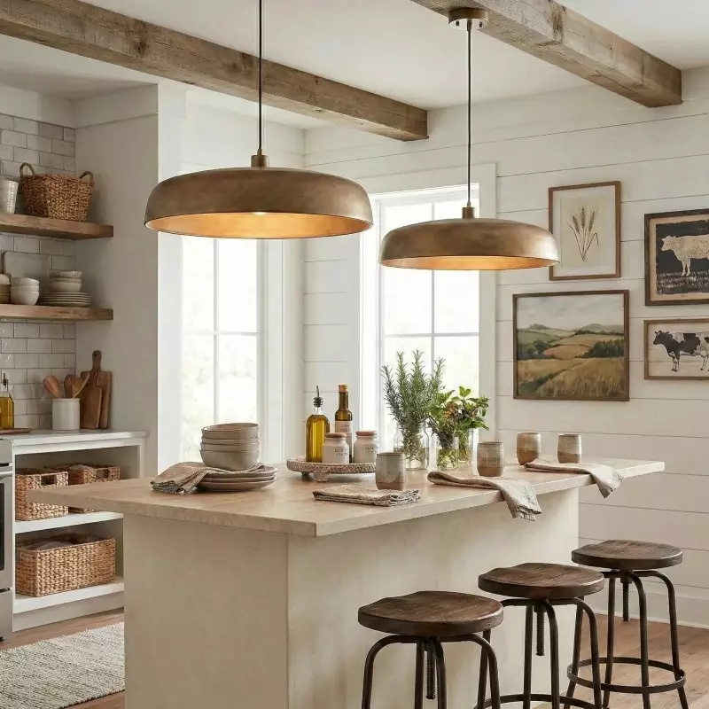 Aeloria Industrial Metal dome Pendant Light