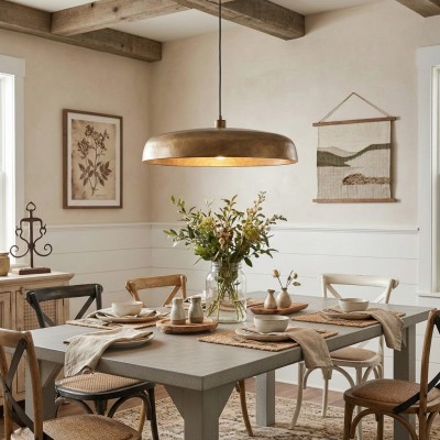 Aeloria Industrial Metal dome Pendant Light