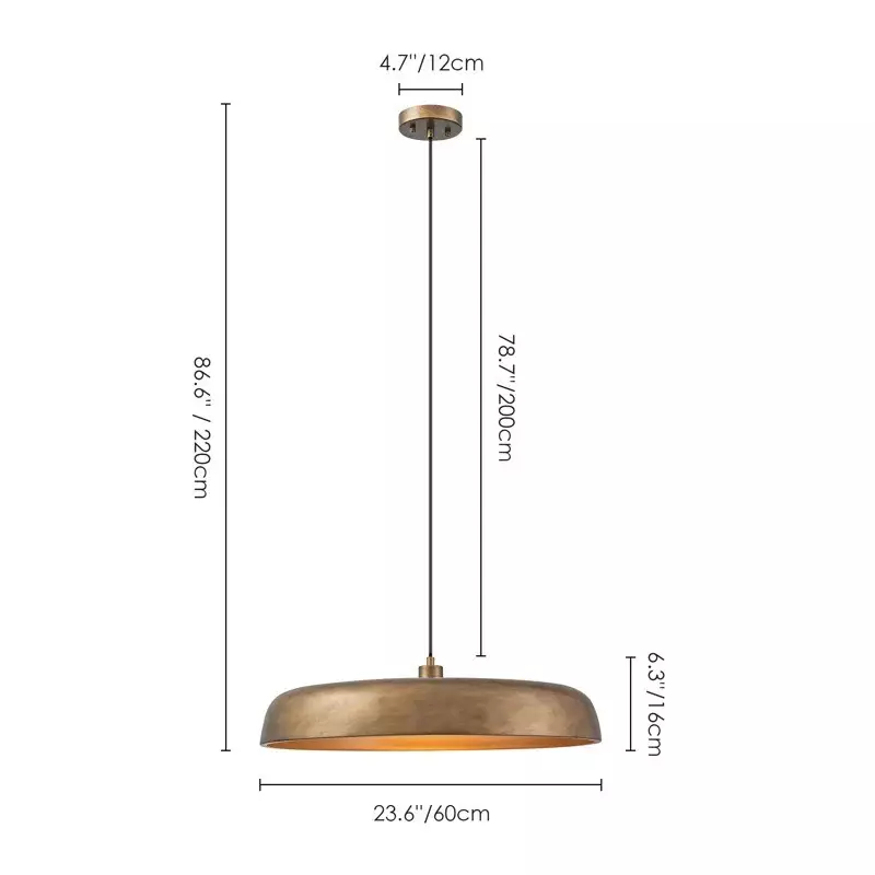 Aeloria Industrial Metal dome Pendant Light