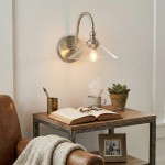 Cygnira Vintage Brass Glass Curved Neck Wall Light