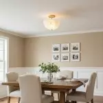 Faeluna Modern Alabaster Round Ceiling Light