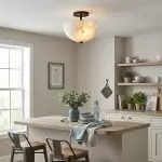Faeluna Modern Alabaster Round Ceiling Light