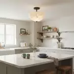 Faeluna Modern Alabaster Round Ceiling Light