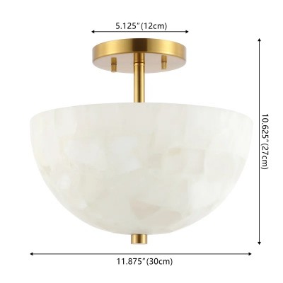 Faeluna Modern Alabaster Round Ceiling Light