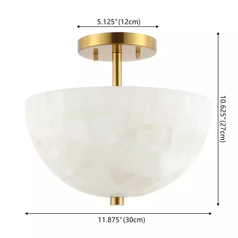 Faeluna Modern Alabaster Round Ceiling Light
