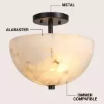 Faeluna Modern Alabaster Round Ceiling Light