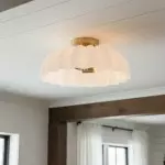 Solira Modern Pleated Milk Glass Ceiling Light