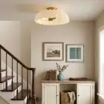 Solira Modern Pleated Milk Glass Ceiling Light