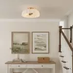 Solira Modern Pleated Milk Glass Ceiling Light