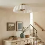 Solira Modern Pleated Milk Glass Ceiling Light