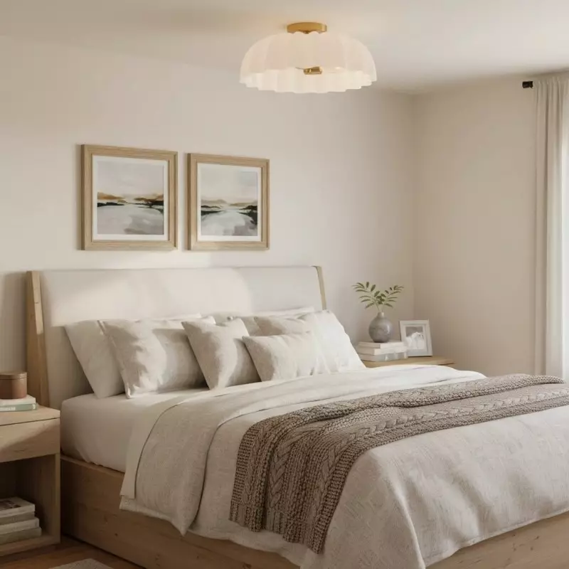 Solira Modern Pleated Milk Glass Ceiling Light