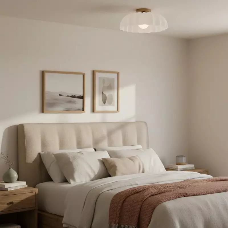 Solira Modern Pleated Milk Glass Ceiling Light