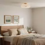 Solira Modern Pleated Milk Glass Ceiling Light