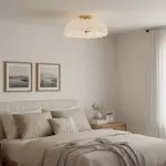 Solira Modern Pleated Milk Glass Ceiling Light