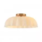 Solira Modern Pleated Milk Glass Ceiling Light