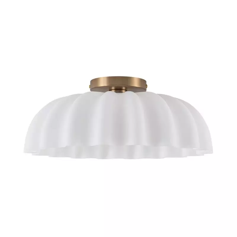 Solira Modern Pleated Milk Glass Ceiling Light