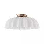 Solira Modern Pleated Milk Glass Ceiling Light