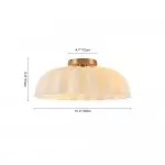 Solira Modern Pleated Milk Glass Ceiling Light