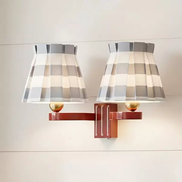 Elarion Vintage Fabric wisteria Twin Wall sconce