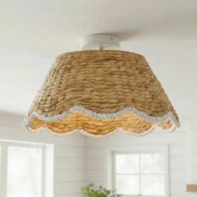 Thaloriel Farmhouse Rattan Flower Ceiling Light