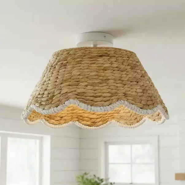 Thaloriel Farmhouse Rattan Flower Ceiling Light