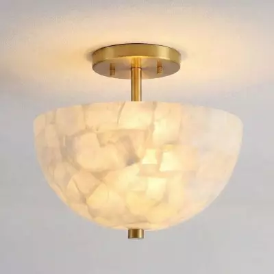 Faeluna Modern Alabaster Round Ceiling Light
