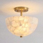 Faeluna Modern Alabaster Round Ceiling Light