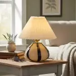Sofian Metal Bedside Table Lamp, Modern Gold Table Lamps for Living Room
