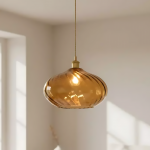 Nyxalis Vintage Brass Glass Pendant Light