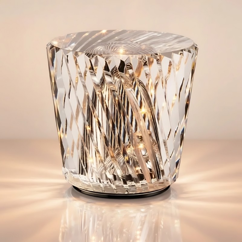Faelith Modern Crystal Glass Faceted Table Lamp