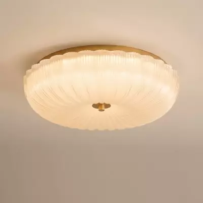 Caladri French Round Ripple LED Glass Ceiling Light