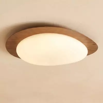 Zephyriel Nordic LED Walnut Pebble Ceiling Light