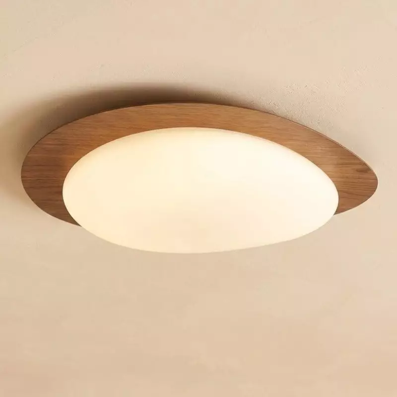 Zephyriel Nordic LED Walnut Pebble Ceiling Light