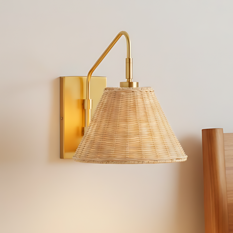 Syloria Modern Adjustable Rattan Wall Light