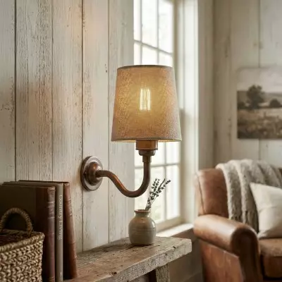 Nyxel Vintage Fabric Small Wall Sconce