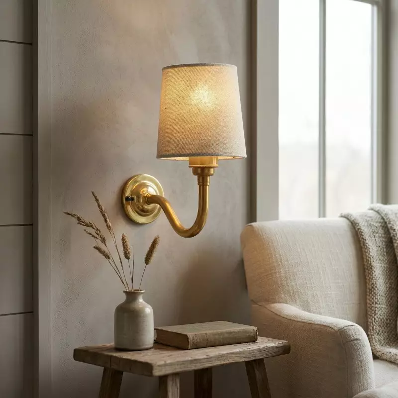 Nyxel Vintage Fabric Small Wall Sconce