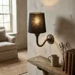 Nyxel Vintage Fabric Small Wall Sconce