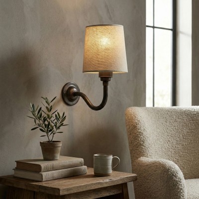 Nyxel Vintage Fabric Small Wall Sconce