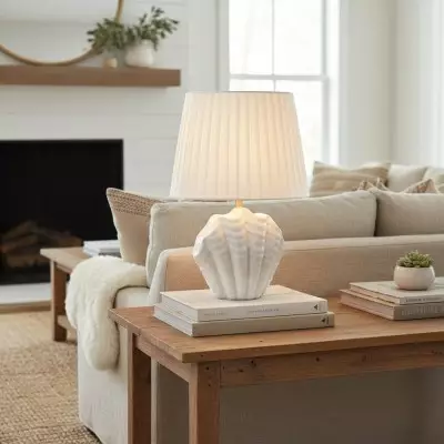 Calira Modern Ceramic Fabric Shell Table Light