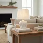 Calira Modern Ceramic Fabric Shell Table Light