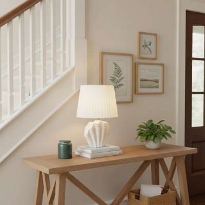 Calira Modern Ceramic Fabric Shell Table Light